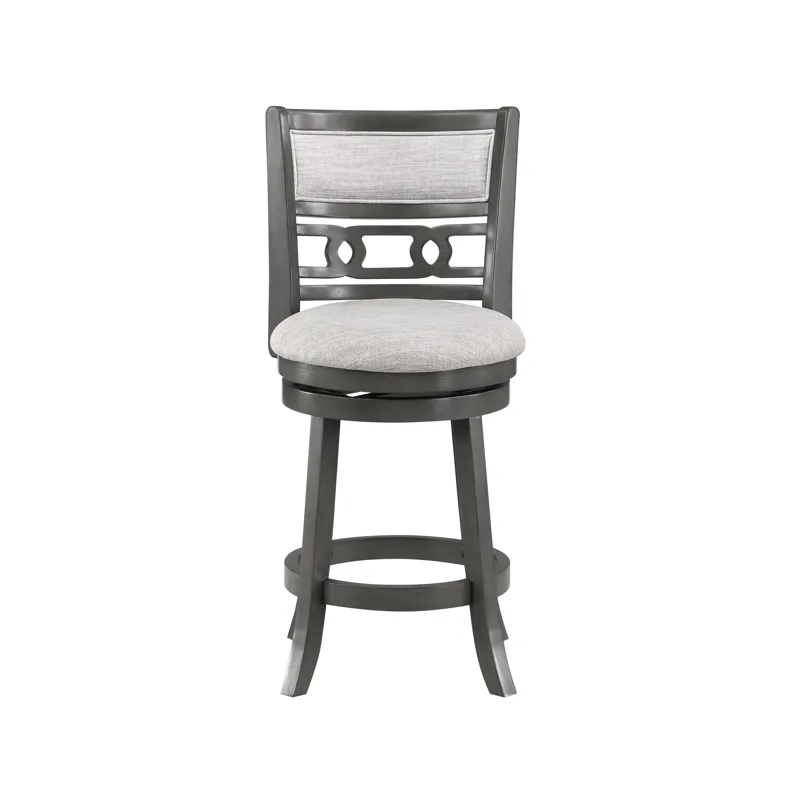 Gia 29" Swivel Barstool-Gray W/Gray Fabric Seat