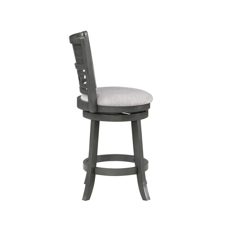 Gia 29" Swivel Barstool-Gray W/Gray Fabric Seat