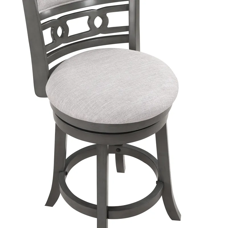 Gia 29" Swivel Barstool-Gray W/Gray Fabric Seat