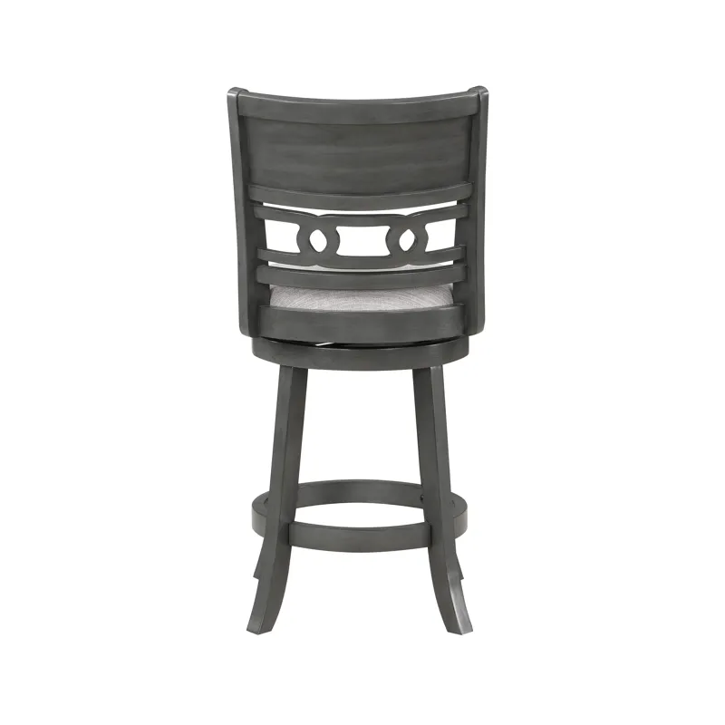 Gia 29" Swivel Barstool-Gray W/Gray Fabric Seat