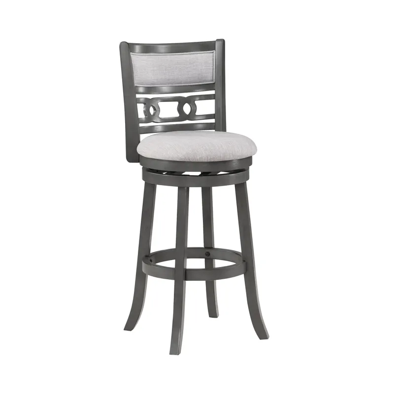 Gia 24" Swivel Counter Stool-Gray W/Gray Fabric Seat