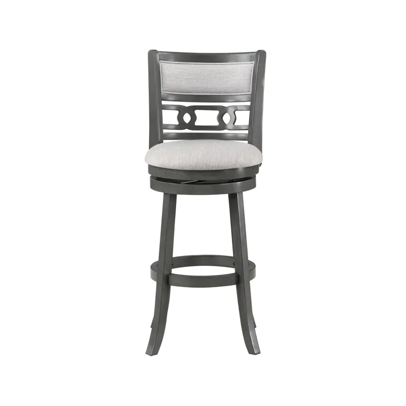 Gia 24" Swivel Counter Stool-Gray W/Gray Fabric Seat