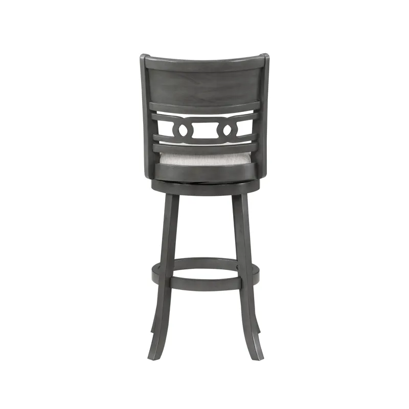 Gia 24" Swivel Counter Stool-Gray W/Gray Fabric Seat