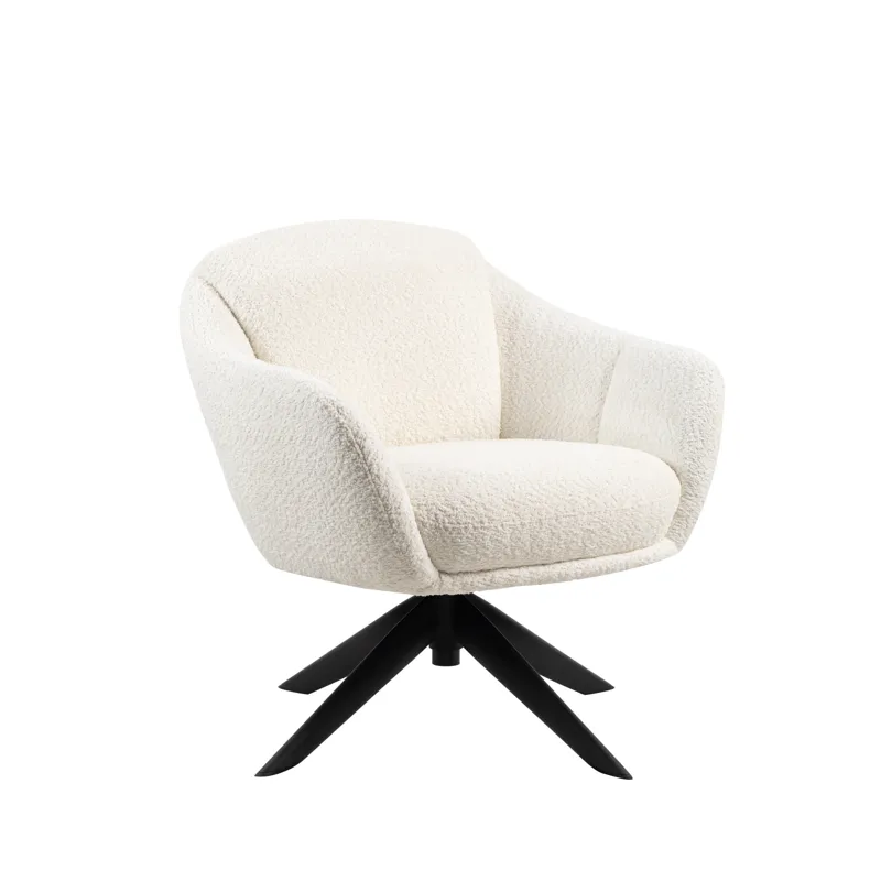 Fleming Ivory Boucle Swivel Lounge Chair(1 Per Carton(New)
