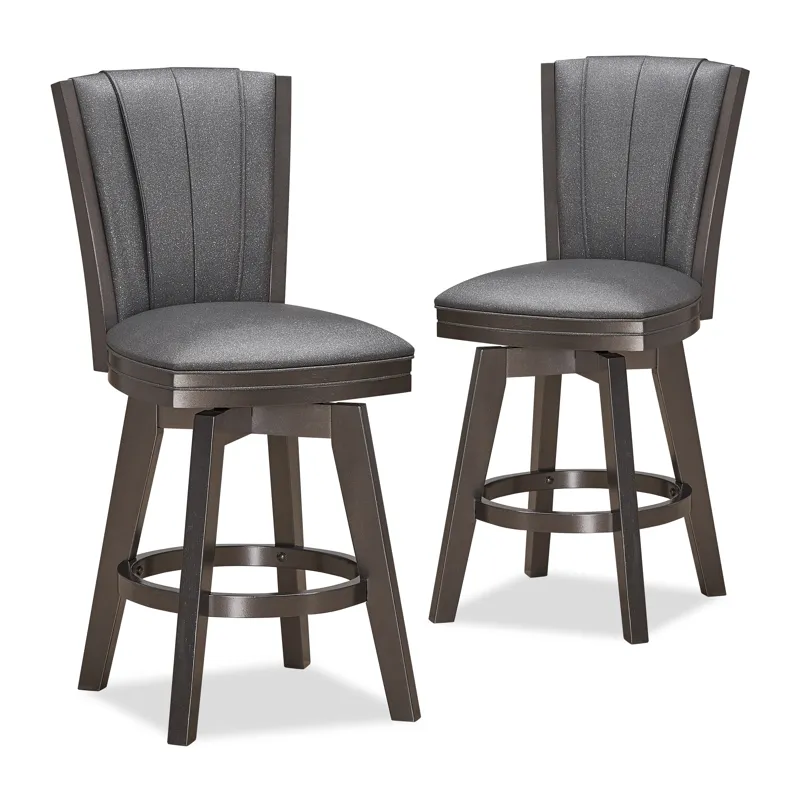 Diva 24" Swivel Counter Stool-Glitter Gray