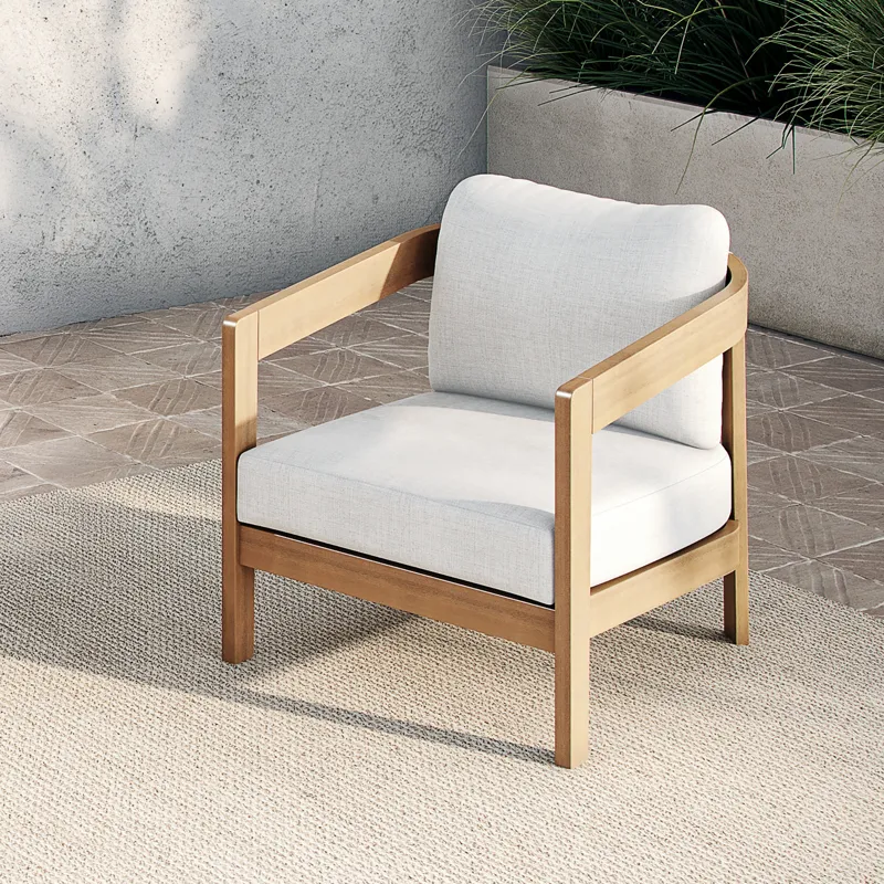 Wesley Patio Club Chair W White Cushion