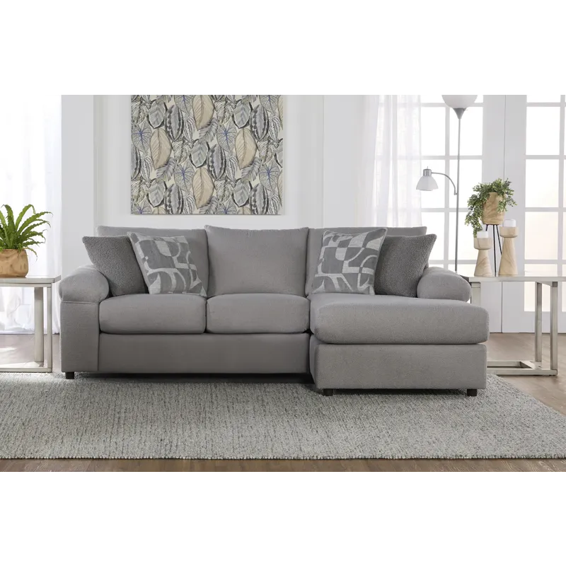 Remi RAF Chaise W/2 Accent Pillows-Light Gray