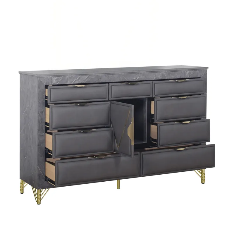 Symmetry 10 Drawer Dresser-Charcoal