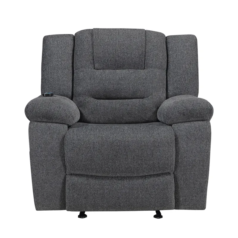Redondo Glider Recliner W/Heat, Massage, Power Footrest-Dk Gray
