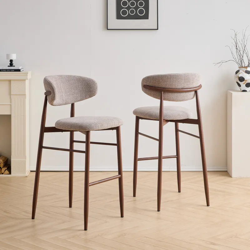 Royce Bar Chair W Walnut Metal Frame Toast(2 Per Carton)