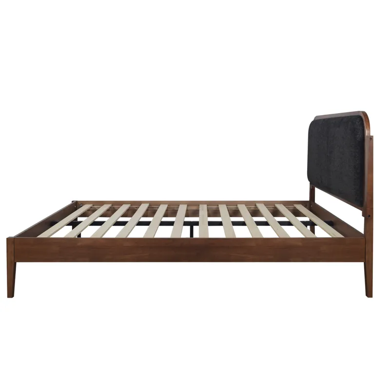 Hawthorne Charcoal Upholstered Platform Headboard-W - Queen