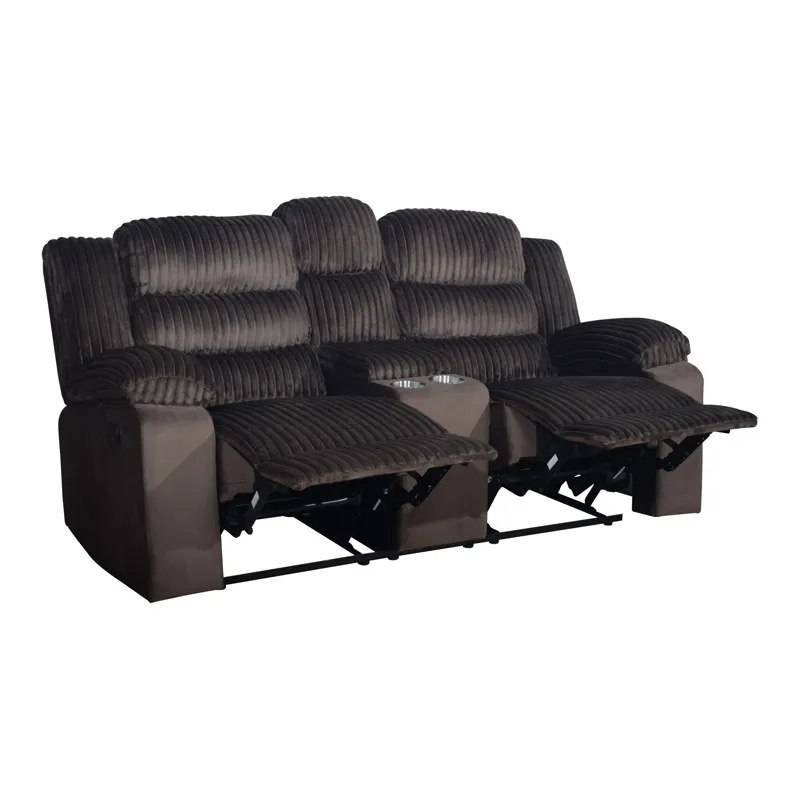 Willow Console Loveseat W Dual Recliners-Brown