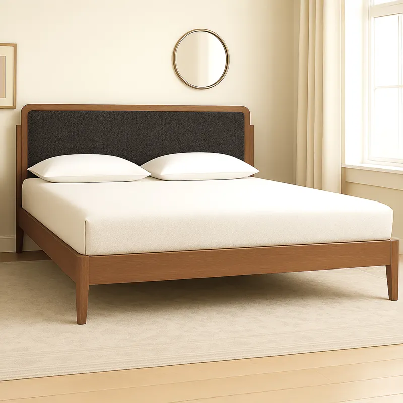 Hawthorne Charcoal Upholstered Platform Headboard-W - Queen