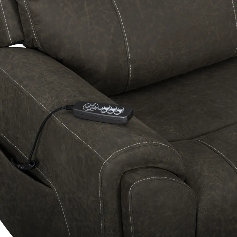 Gaia LAF Recliner W/Power Headrest,footrest, Massage, Heat-Sable