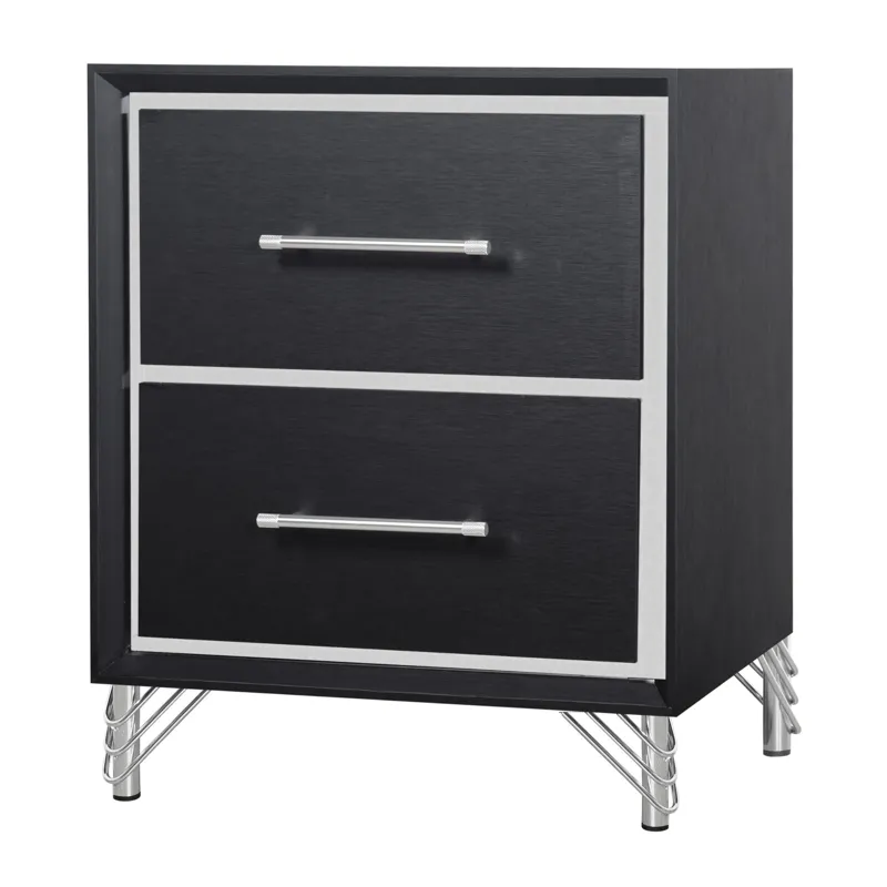 Ava 2 Drawer Nightstand-Ebony