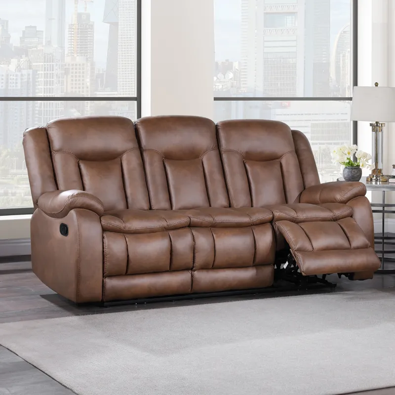 Morello Sofa W/Dual Recliner Brown