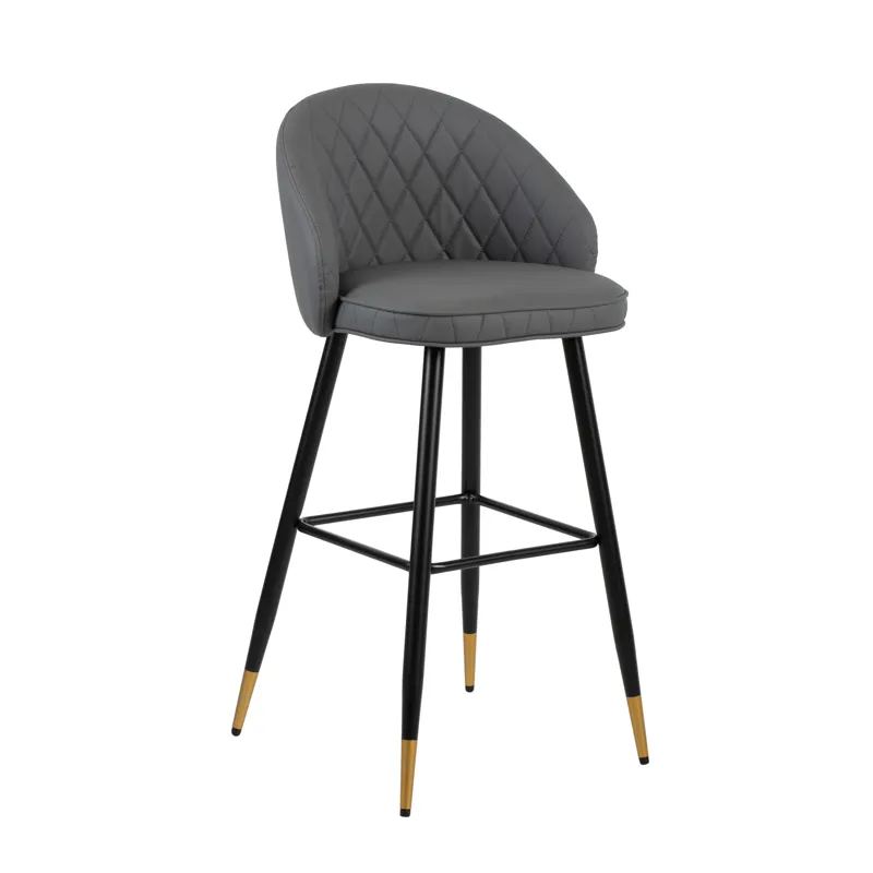 Oliver Gray Vegan Leather Bar Chair(2 Per Carton)