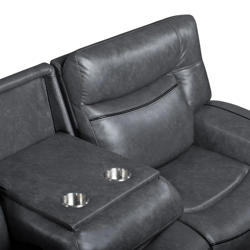 Titan Sofa W/Dual Recliner-Gray