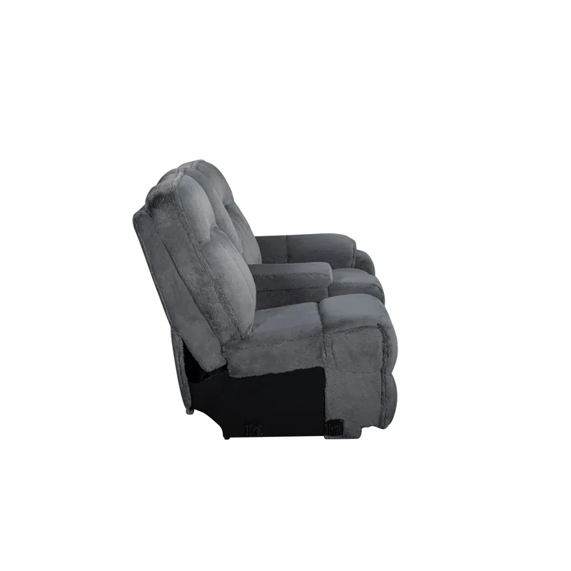 Teddy RAF Console Loveseat W/One Power Headrest & Footrest-Gray