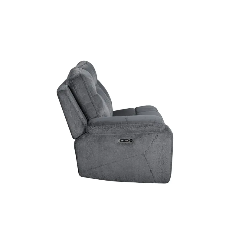 Teddy LAF Sofa W/Power Headrest & Footrest-Gray