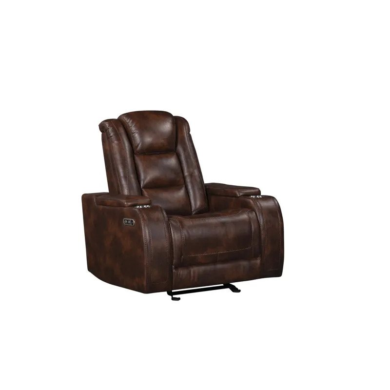 Chester Glider Recliner W/Power Headrest & Footrest-Brown