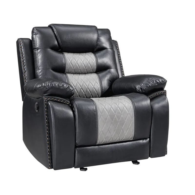 Nikko Glider Recliner W/Power Footrest-Black/Gray