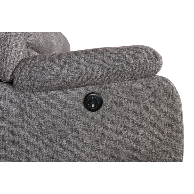 Granada Dual Recliner Sofa W/Power Footrest Gray