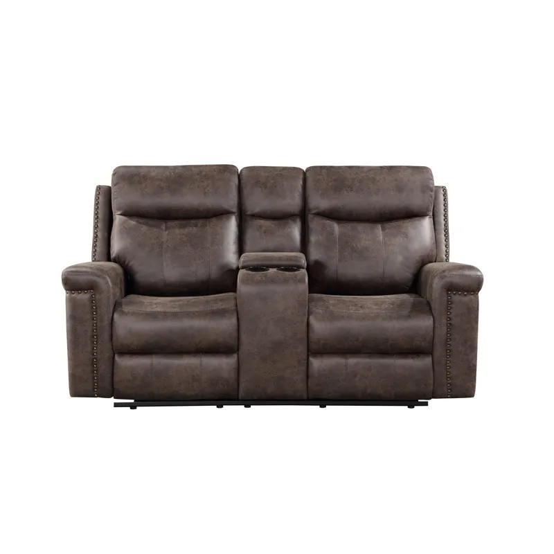 Quade Console Loveseat W/ Power Footrest Mocha