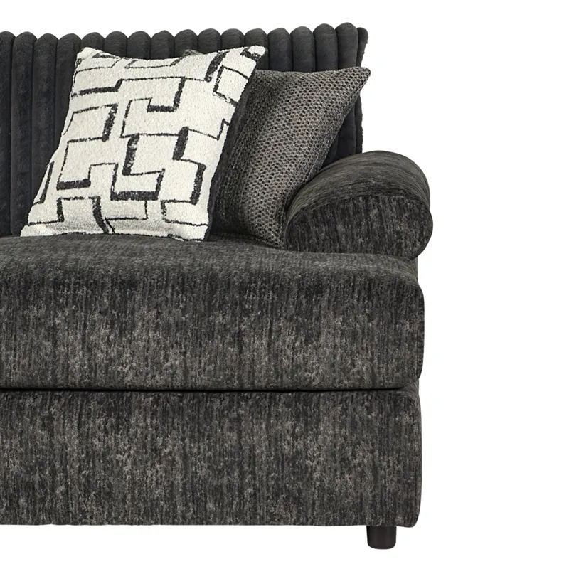 Remi RAF Chaise W/2 Accent Pillows-Charcoal Gray