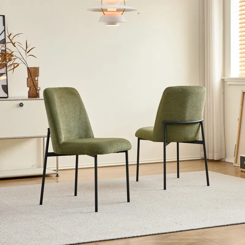 Erik Side Chair W Black Metal Frame-Green(2 Per Carton)