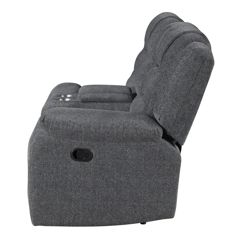 Redondo RAF Console Loveseat W/1 Recliner-Dk Gray