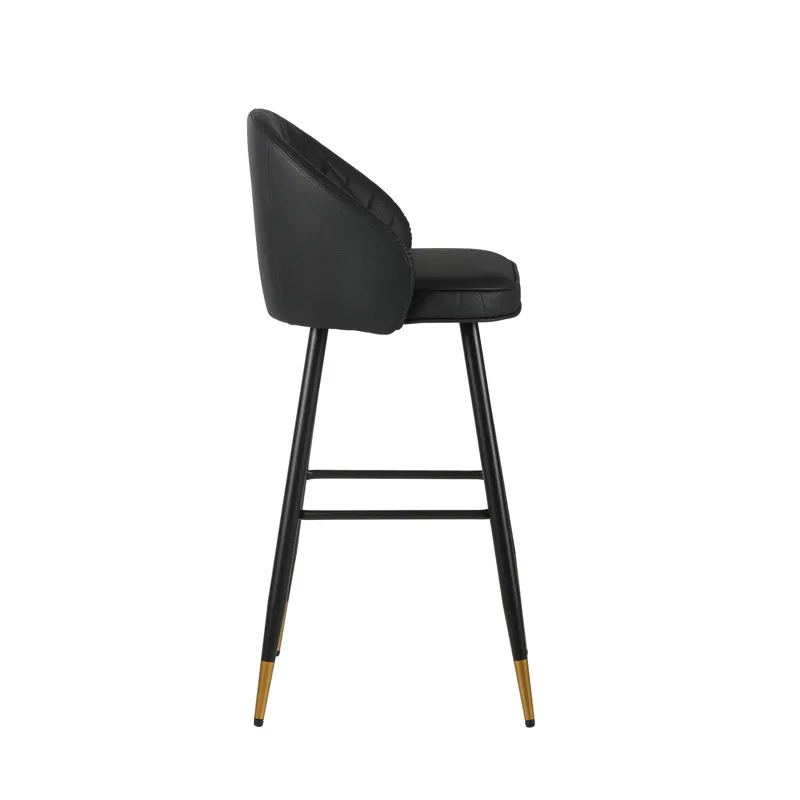 Oliver Black Vegan Leather Bar Chair(2 Per Carton)
