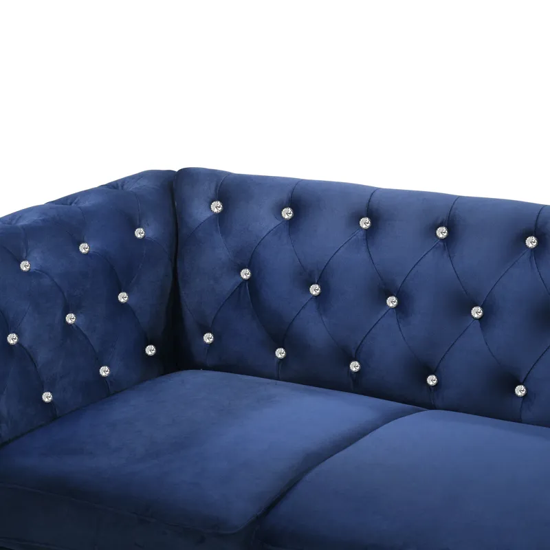 Emma Crystal Loveseat-Royal Blue
