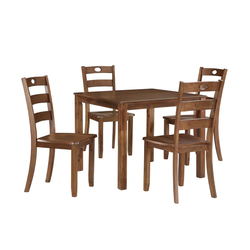 Salem 5 PC Dining Set, Table & 4 Chairs Tobacco