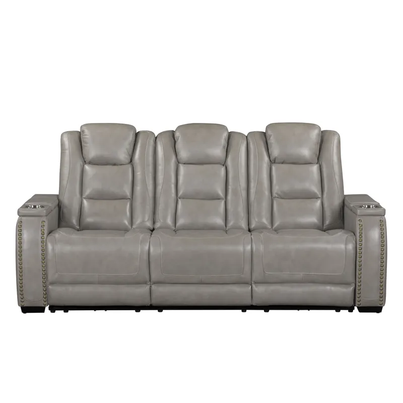 Breckenridge II Sofa W/Dual Recliner-Lt Gray