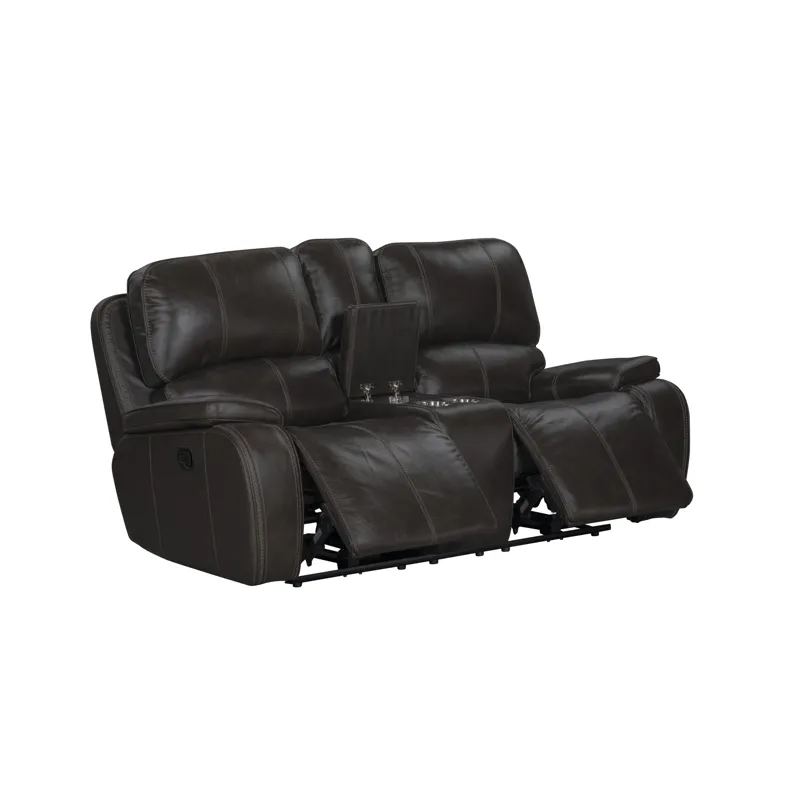 Brookings Console Loveseat W Dual Recliners-Charcoal