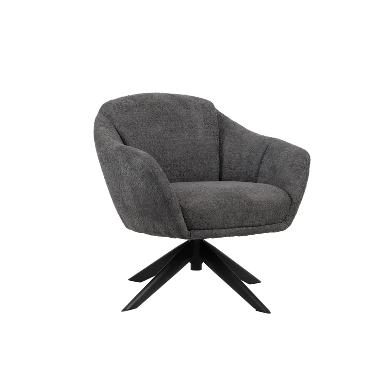 Fleming Gray Boucle Swivel Lounge Chair(1 Per Carton)