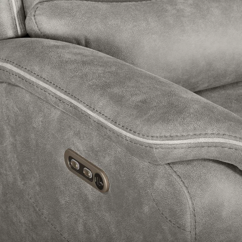 Kamari LAF Console Loveseat W/Dual Power Headrest & Footrest-Gray