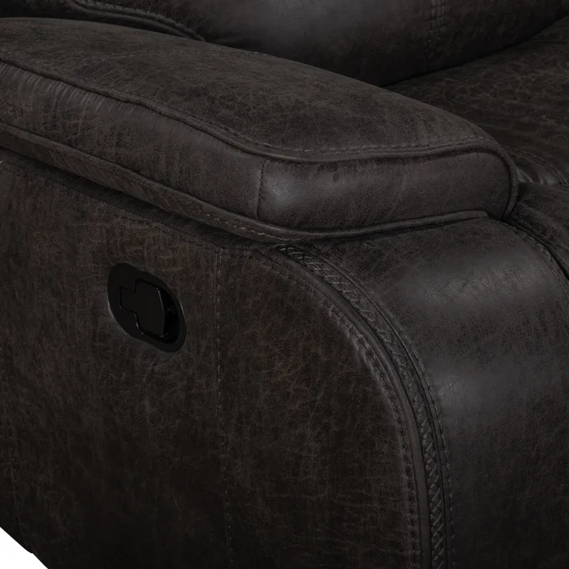 Brookings Sofa W/Dual Recliner-Charcoal