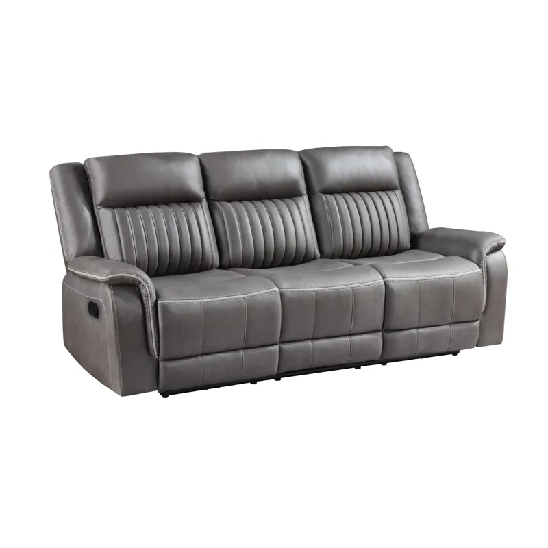 Enzo Sofa W/Dual Recliner Gray