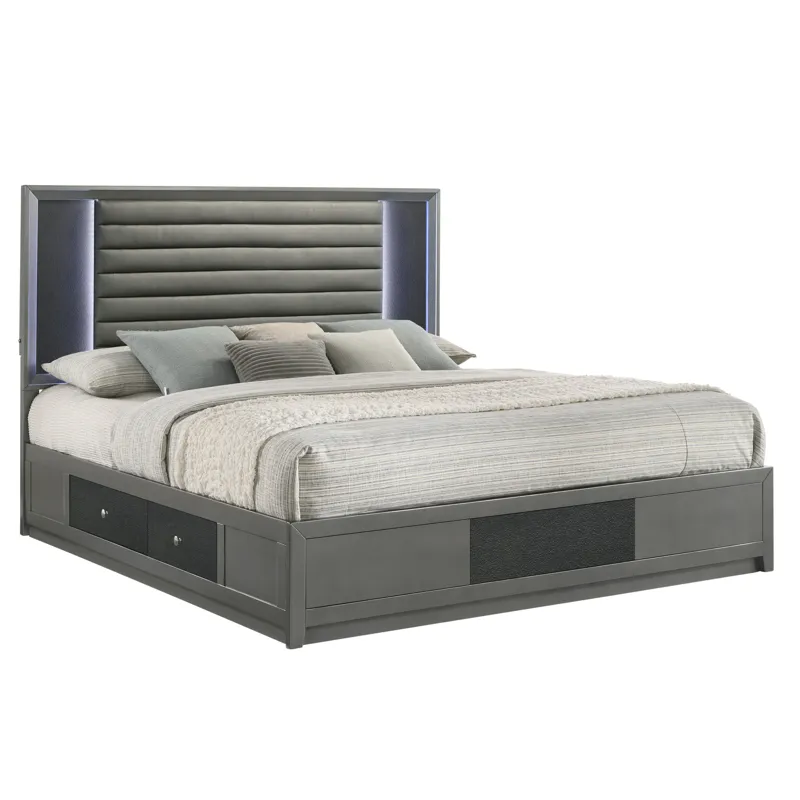 Nocturne Platform Siderails & Slats-Slate - California King