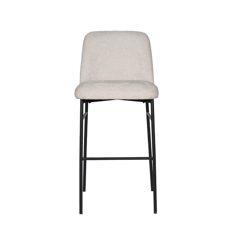 Erik Bar Chair W Black Metal Frame Beige(2 Per Carton)