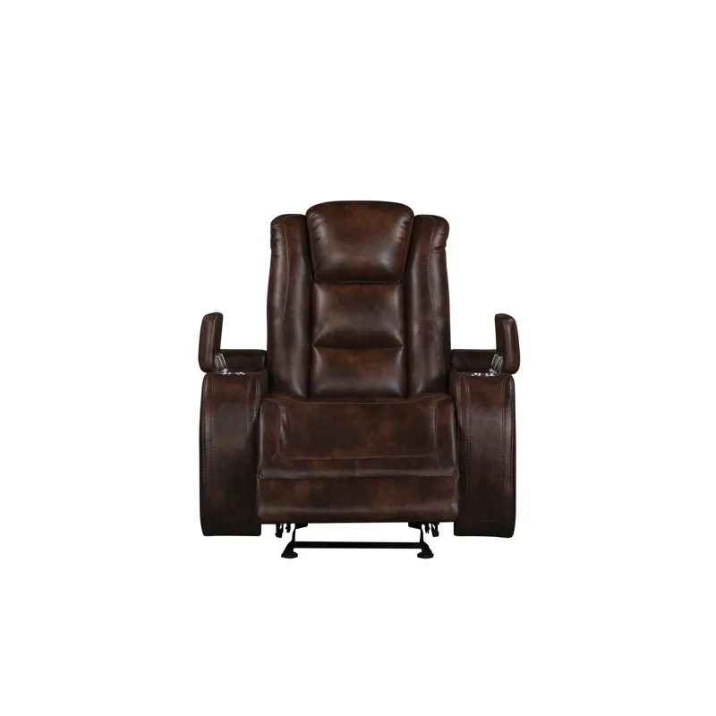Chester Glider Recliner W/Power Headrest & Footrest-Brown