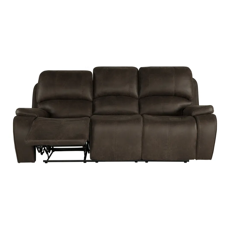 Brookings Sofa W/Dual Recliner-Brown