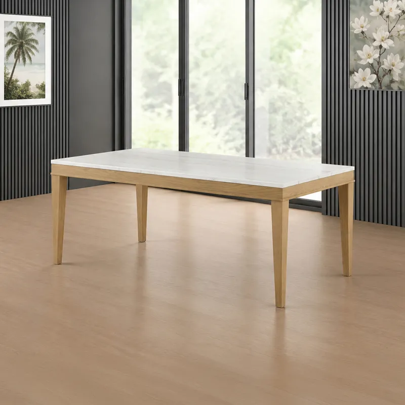 Essence 72" Rectangle Dining Table W/Marble Top-Natural