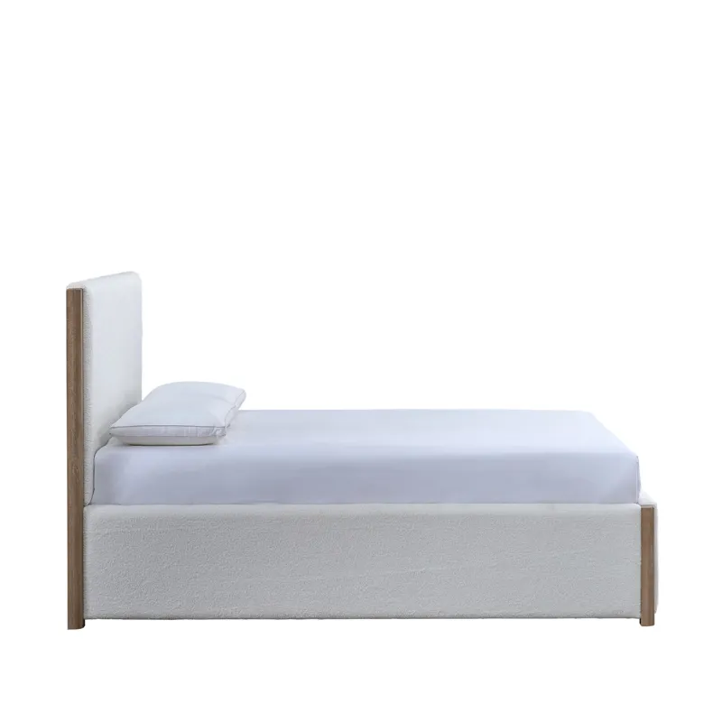 Anika Upholstered Footboard & Roll Out Slat Kit-White - California King