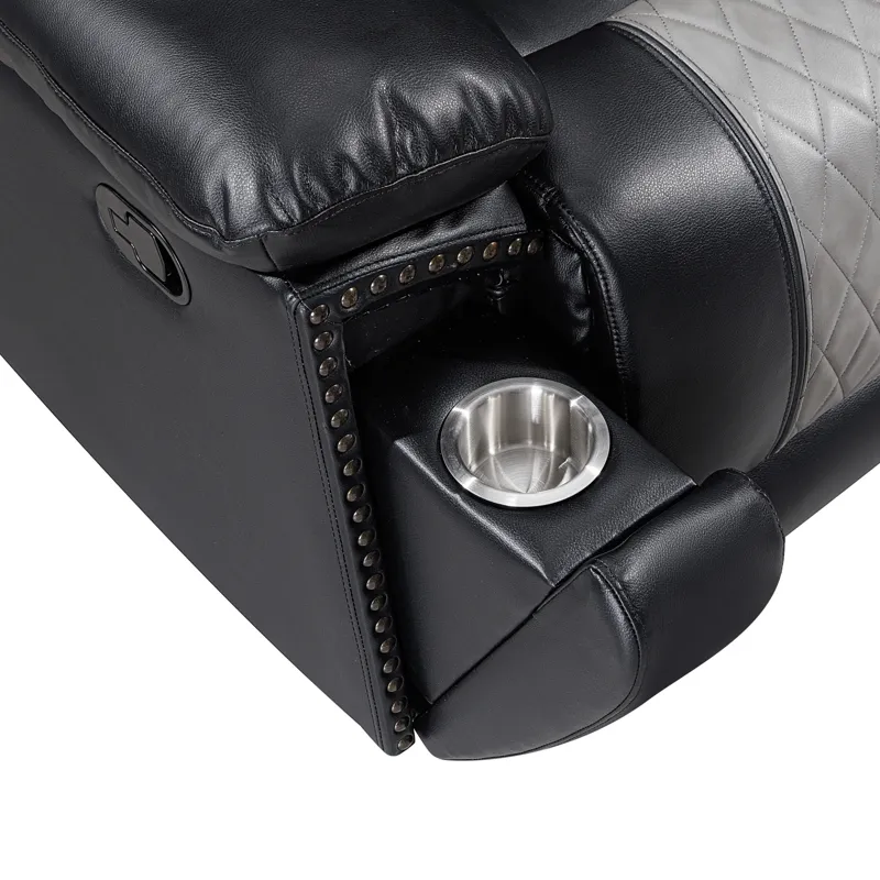 Nikko Glider Recliner-Black/Gray