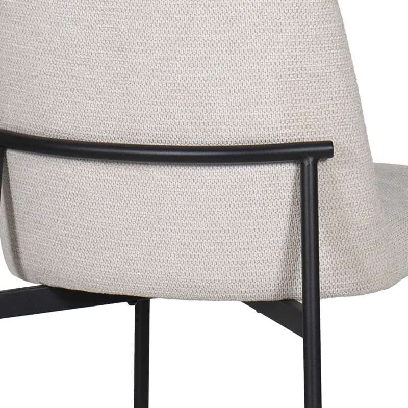 Erik Bar Chair W Black Metal Frame Beige(2 Per Carton)