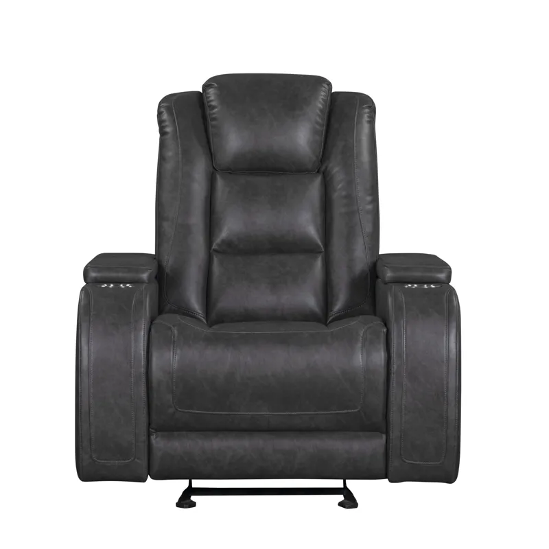 Chester Glider Recliner W/Power Headrest & Footrest-Gray