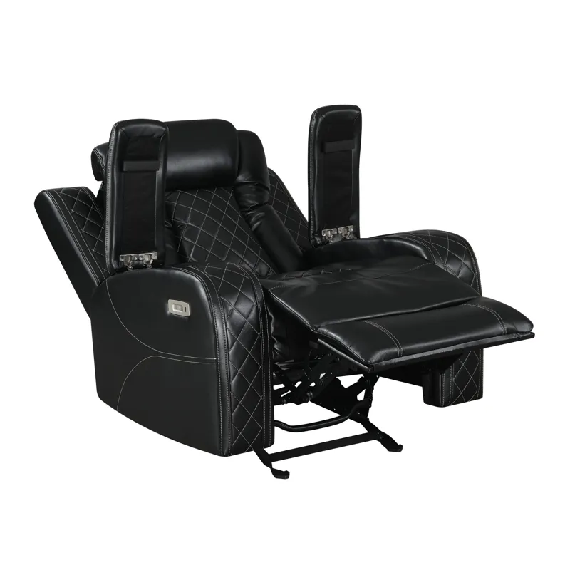 Orion II Glider Recliner W Power Footrest & Headrest-Black